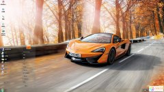 邁凱倫橙色跑車Win7主題