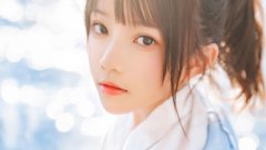 清新唯美馬尾少女寫真壁紙