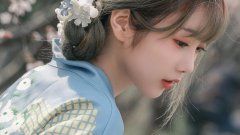 春天櫻花季和服少女寫真壁紙