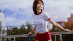 甜美活力網(wǎng)球美少女電腦壁紙